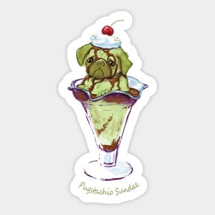 Pugstachio Sundae Sticker